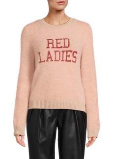 RED Valentino Red Ladies Wool Blend Crewneck Sweater