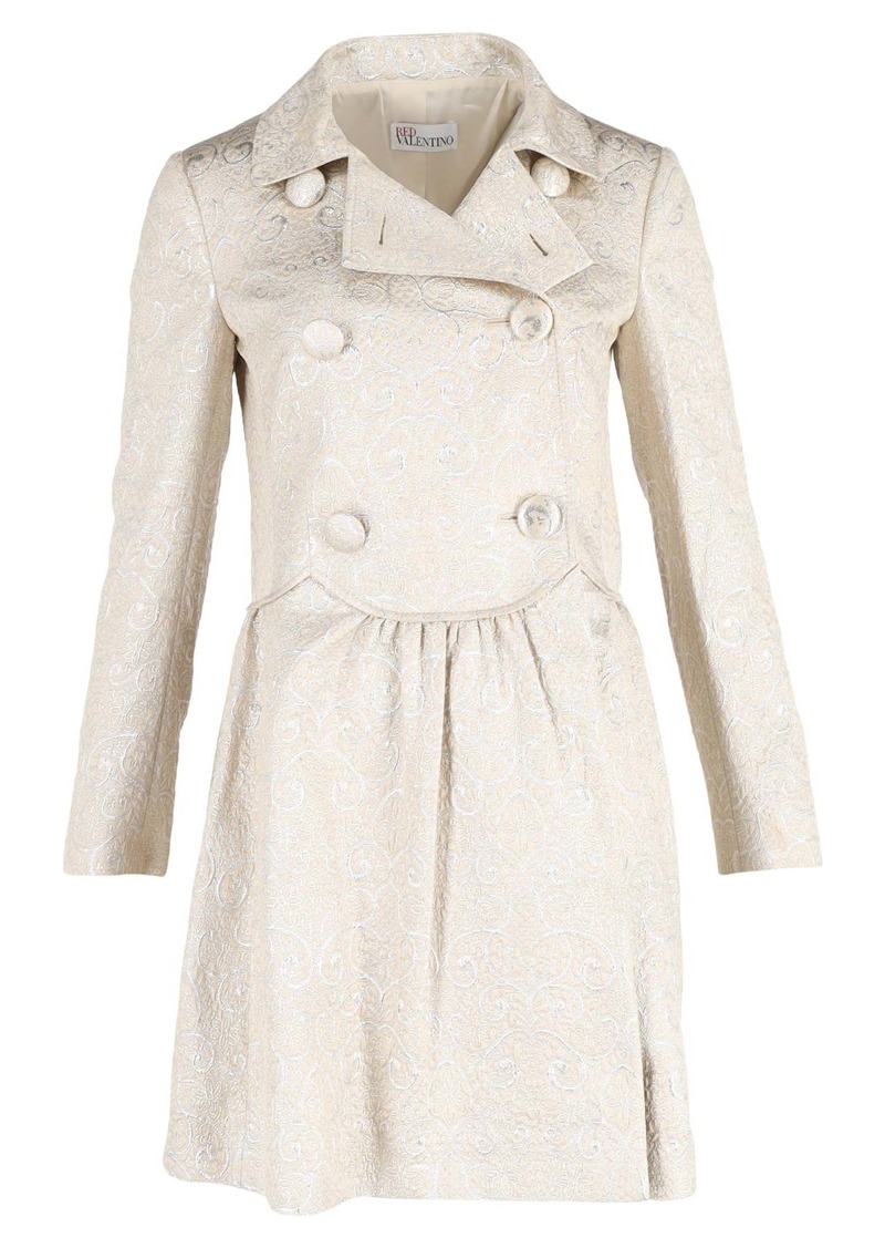 RED Valentino Double Breasted Coat Dress in Cream Wool