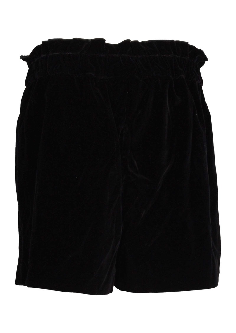 Red Valentino Elastic-Waist Shorts in Black Velvet