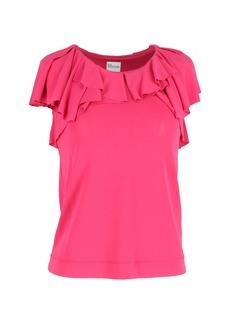 Red Valentino Garavani Flouncy Top in Pink Silk Cotton