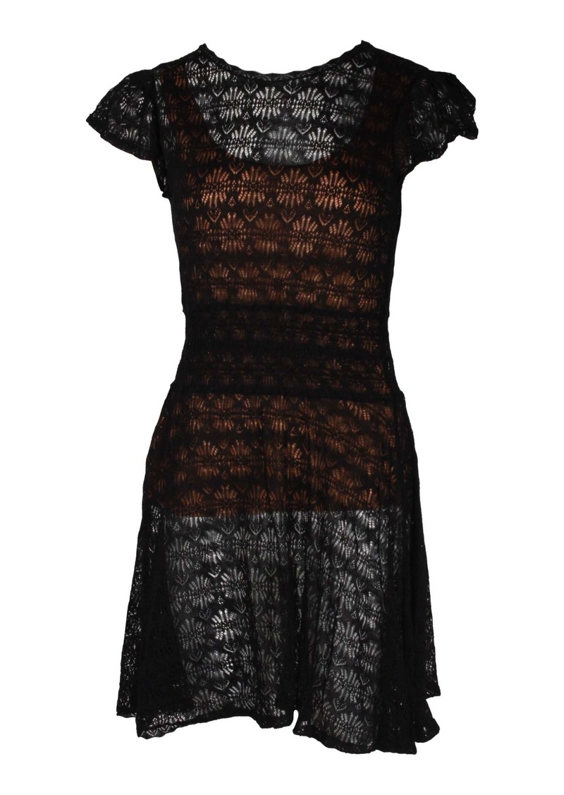 Red Valentino Knit Mini Dress in Black Cotton