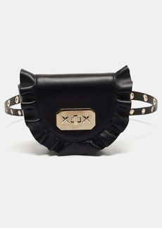 Red Valentino Leather Ruffle Convertible Belt Bag