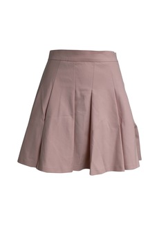 Red Valentino Pleated Mini Skirt in Pastel Pink Cotton