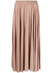 RED Valentino point d'esprit-print pleated skirt