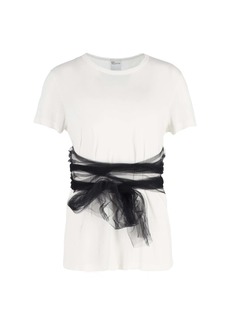 RED Valentino Wrapped T-Shirt in White Cotton