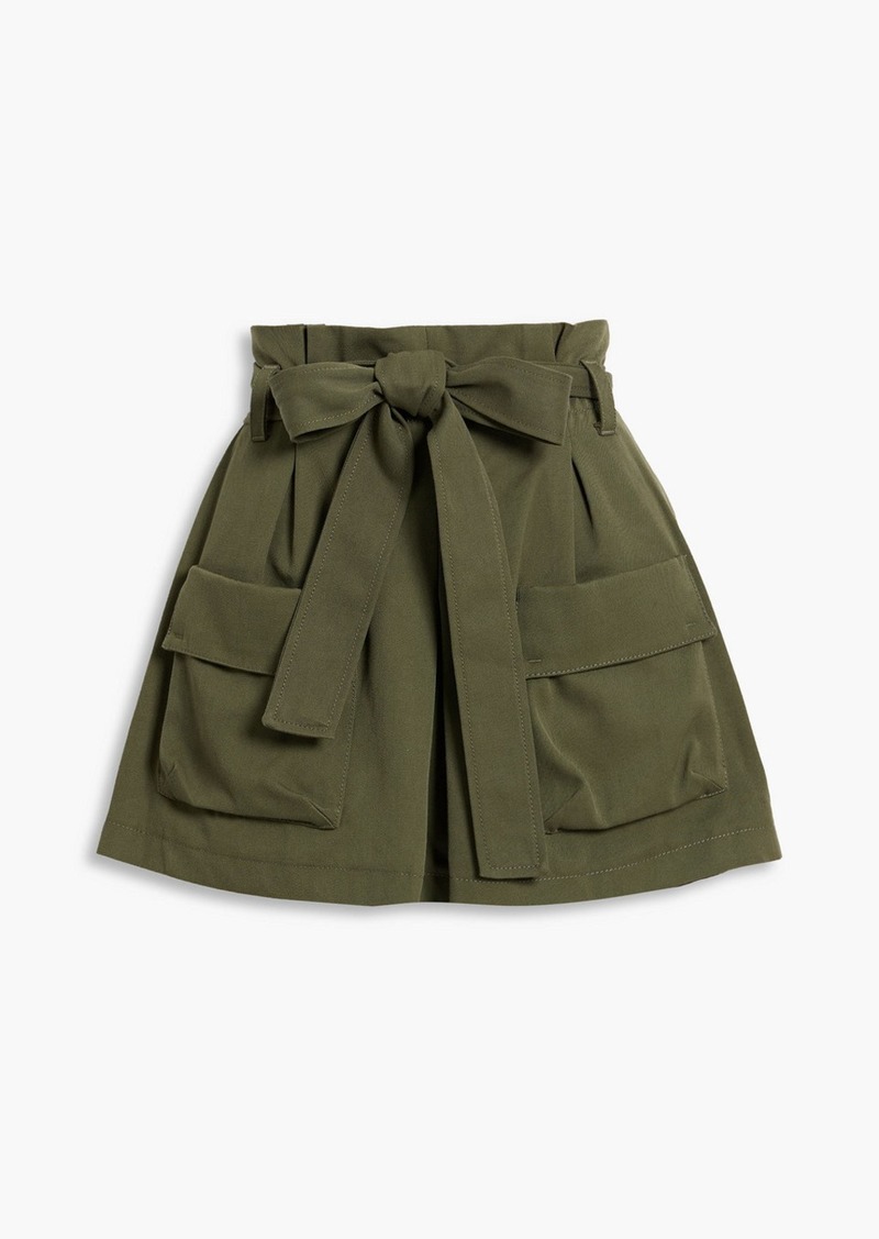RED Valentino REDValentino - Belted cotton and wool-blend twill shorts - Green - IT 38