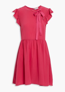 RED Valentino REDValentino - Bow-detailed gathered silk crepe de chine mini dress - Pink - IT 40