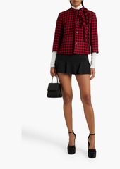 RED Valentino REDValentino - Bow-detailed gingham wool-blend jacket - Red - IT 38