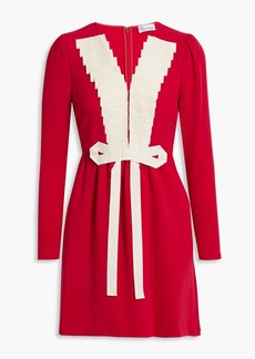 RED Valentino REDValentino - Bow-detailed pleated crepe mini dress - Red - IT 36