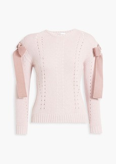 RED Valentino REDValentino - Bow-detailed pointelle-knit sweater - Pink - S