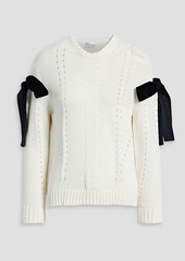 RED Valentino REDValentino - Bow-detailed pointelle-knit sweater - Pink - S