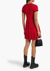 RED Valentino REDValentino - Bow-detailed striped ribbed wool mini dress - Red - S