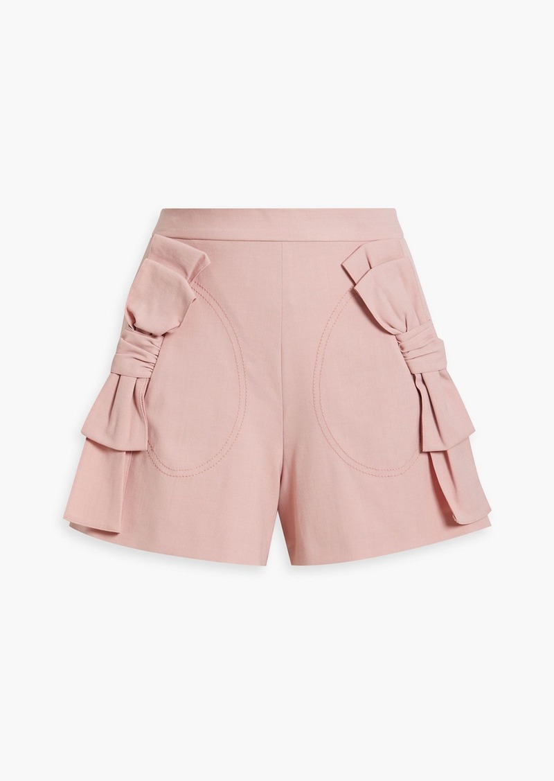 RED Valentino REDValentino - Bow-detailed twill shorts - Pink - IT 36