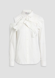 RED Valentino REDValentino - Cutout bow-detailed cotton-blend poplin shirt - White - IT 38