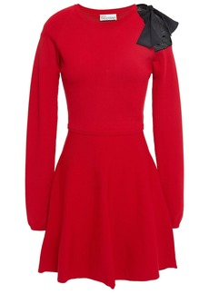 RED Valentino REDValentino - Bow-embellished knitted mini dress - Red - S