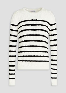 RED Valentino REDValentino - Bow-embellished striped wool sweater - White - S