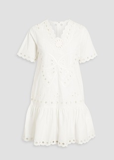 RED Valentino REDValentino - Broderie anglaise cotton mini dress - White - IT 38