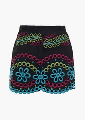 RED Valentino REDValentino - Broderie anglaise cotton shorts - Black - IT 38
