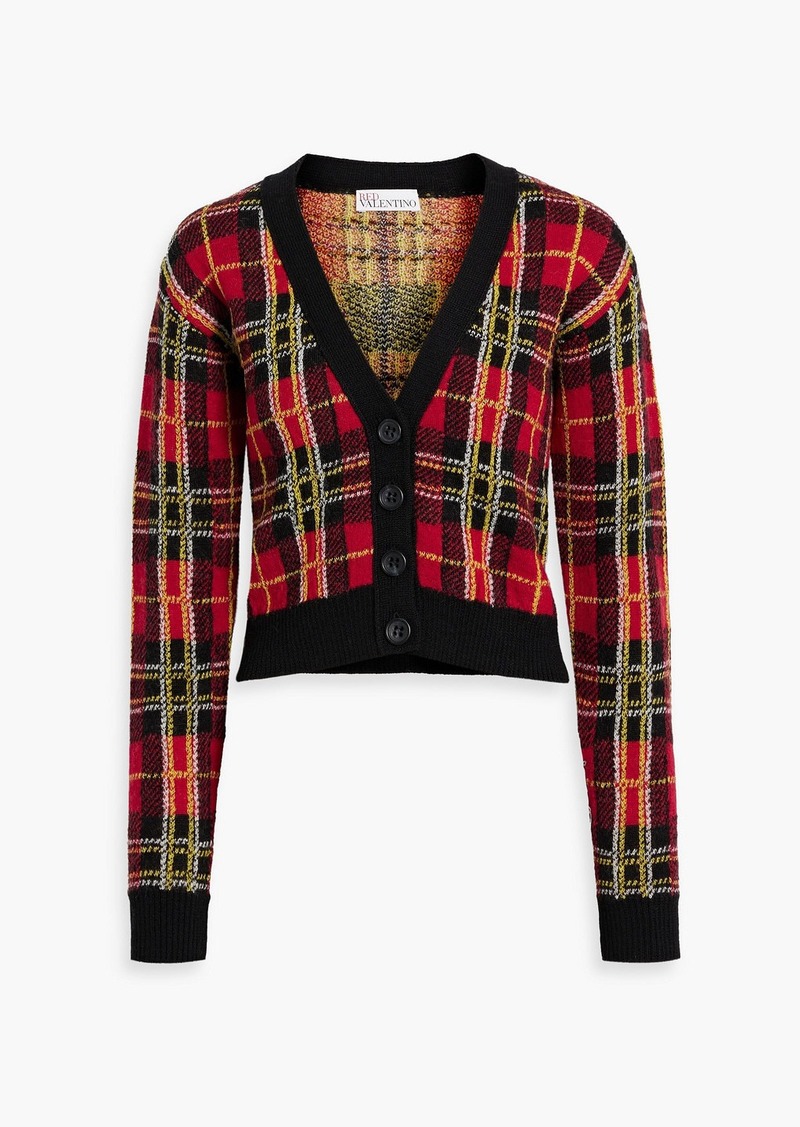 RED Valentino REDValentino - Checked wool cardigan - Red - S