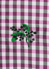RED Valentino REDValentino - Cold-shoulder embroidered gingham taffeta mini dress - Pink - IT 36