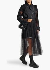RED Valentino REDValentino - Cotton-blend gabardine and point d'esprit trench coat - Black - IT 40
