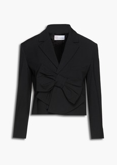 RED Valentino REDValentino - Cropped bow-embellished twill jacket - Black - IT 40