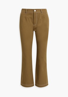 RED Valentino REDValentino - Cropped cotton-blend twill flared pants - Green - IT 42