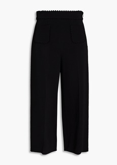 RED Valentino REDValentino - Cropped scalloped crepe wide-leg pants - Black - IT 38