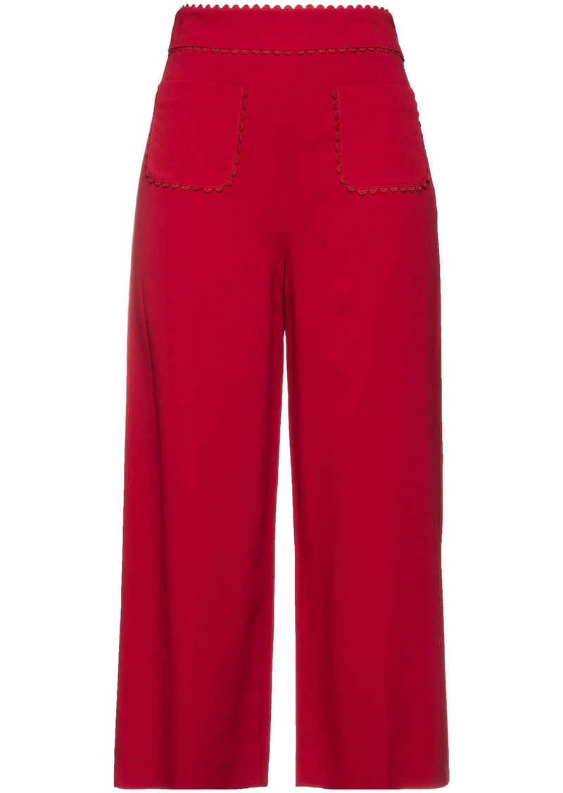 RED Valentino REDValentino - Cropped crepe wide-leg pants - Red - IT 36