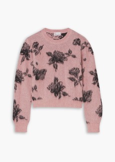 RED Valentino REDValentino - Cropped jacquard-knit sweater - Pink - XS