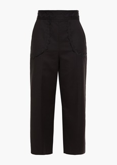 RED Valentino REDValentino - Cropped rickrack-trimmed cotton-blend wide-leg pants - Black - IT 40