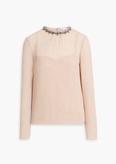 RED Valentino REDValentino - Crystal-embellished crepe de chine blouse - Pink - IT 36