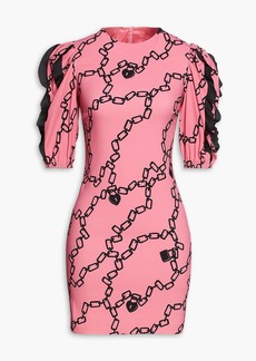 RED Valentino REDValentino - Cutout printed stretch-crepe mini dress - Pink - IT 40