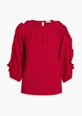 RED Valentino REDValentino - Cutout ruffle-trimmed crepe top - Red - IT 38