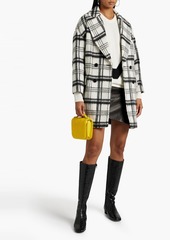RED Valentino REDValentino - Double-breasted checked brushed wool-blend felt coat - White - IT 38