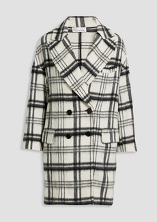 RED Valentino REDValentino - Double-breasted checked brushed wool-blend felt coat - White - IT 38