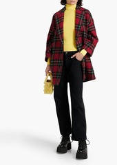 RED Valentino REDValentino - Double-breasted checked wool-tweed coat - Red - IT 36