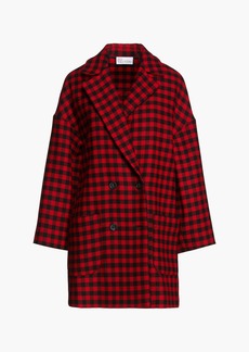 RED Valentino REDValentino - Double-breasted gingham wool-blend tweed coat - Red - IT 36
