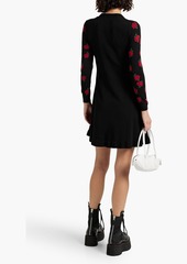 RED Valentino REDValentino - Embroiderd jacquard-knit mini dress - Black - XS