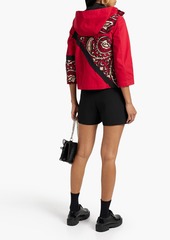 RED Valentino REDValentino - Embroidered cotton-twill hooded jacket - Red - IT 38