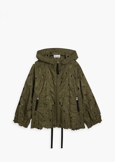 RED Valentino REDValentino - Laser-cut embroidered shell hooded jacket - Green - IT 40