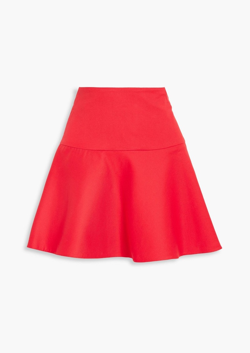 REDValentino - Flared cotton-blend mini skirt - Red - IT 38 - 49% Off!