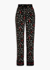 RED Valentino REDValentino - Floral-print silk crepe de chine straight-leg pants - Black - IT 40