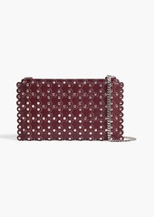 RED Valentino REDValentino - Flower Puzzle studded laser-cut leather shoulder bag - Burgundy - OneSize