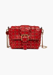 RED Valentino REDValentino - Flower Puzzle studded laser-cut leather shoulder bag - Red - OneSize