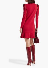 RED Valentino REDValentino - Fluted bow-detailed stretch-knit mini dress - Red - L