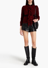 RED Valentino REDValentino - Fringed marled cable-knit cardigan - Red - XXS