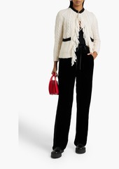 RED Valentino REDValentino - Fringed cable-knit cardigan - White - XS