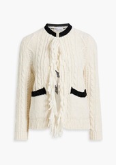 RED Valentino REDValentino - Fringed marled cable-knit cardigan - Red - XXS