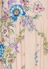 RED Valentino REDValentino - Gathered floral-print silk crepe de chine mini dress - Pink - IT 38